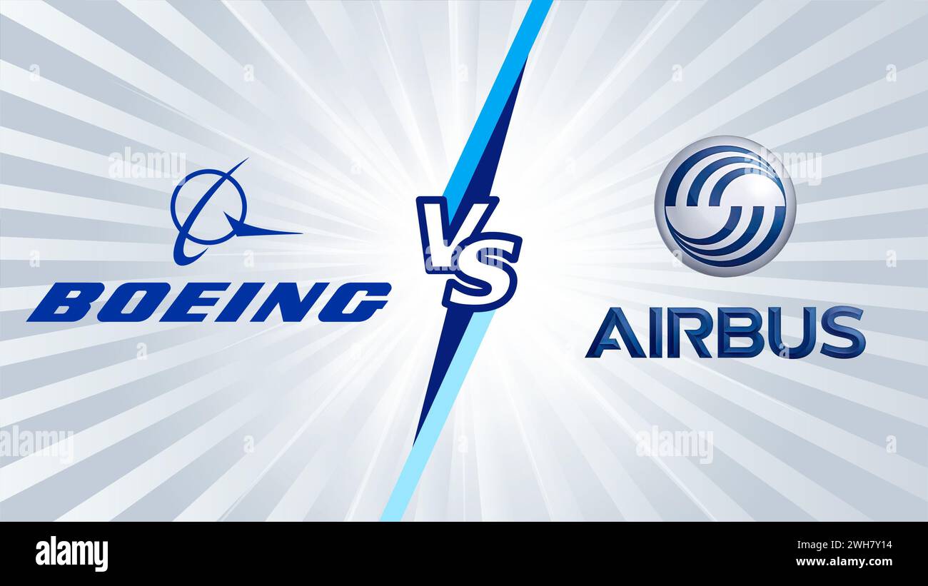 Istanbul, Turkey - 7 February 2024: Boeing versus Airbus. Concept of ...