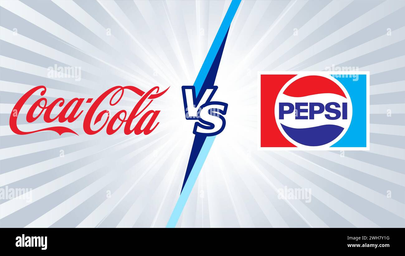Istanbul, Turkey 7 February 2024 Coca Cola versus Pepsi. Concept of