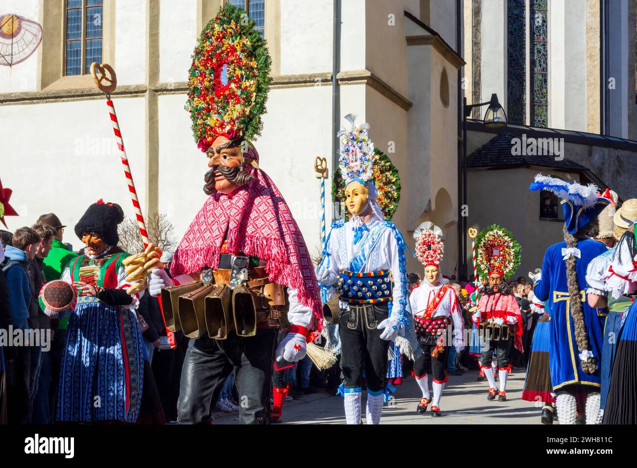 Imster Schemenlaufen carnival, Roller jumpers and Scheller ringers Imst ...