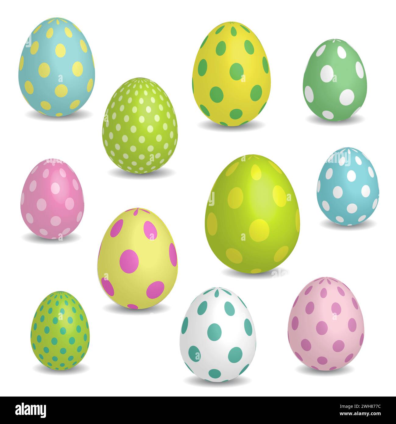 Set of colorful Easter eggs Stock Vector