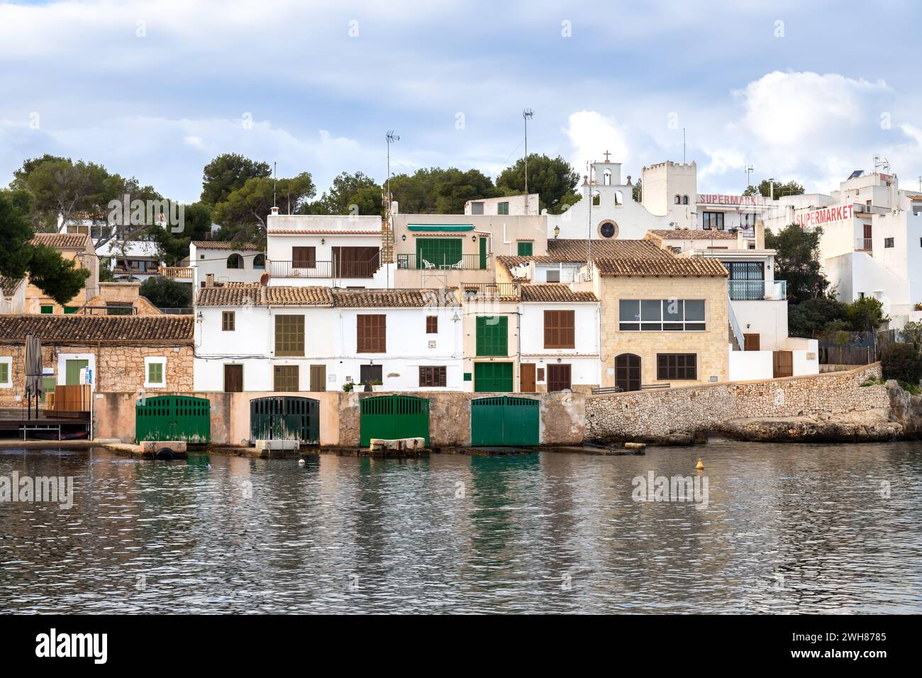 Porto Petro, fishing village in Majorca, Mallorca, Balearic Islands, Spain Stock Photo