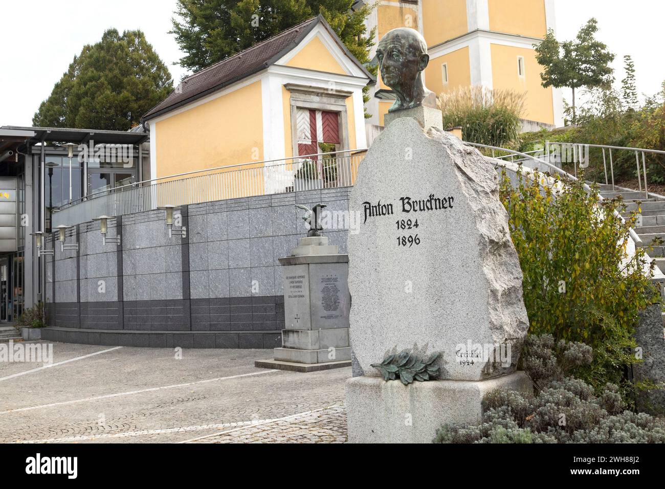 Anton Bruckner, Monument, Ansfelden, Upper Austria, Austria Stock Photo