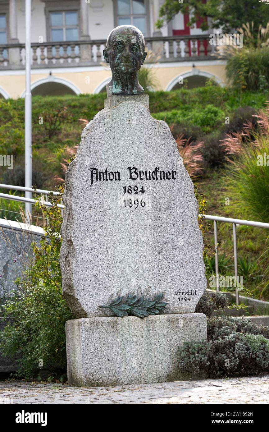 Anton Bruckner, Monument In Ansfelden, Upper Austria, Austria Stock Photo