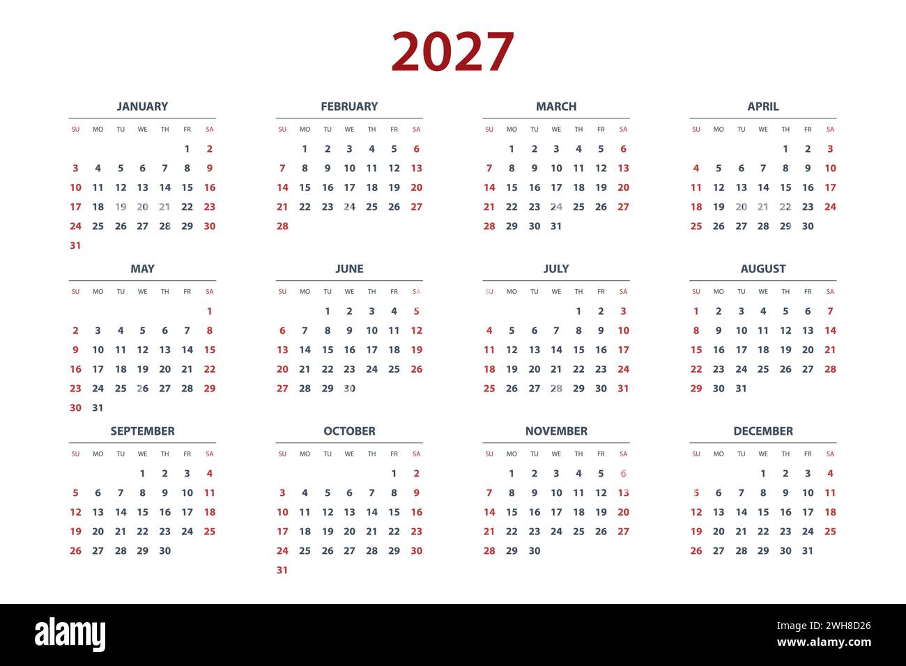 Calendar grid hi-res stock photography and images - Alamy