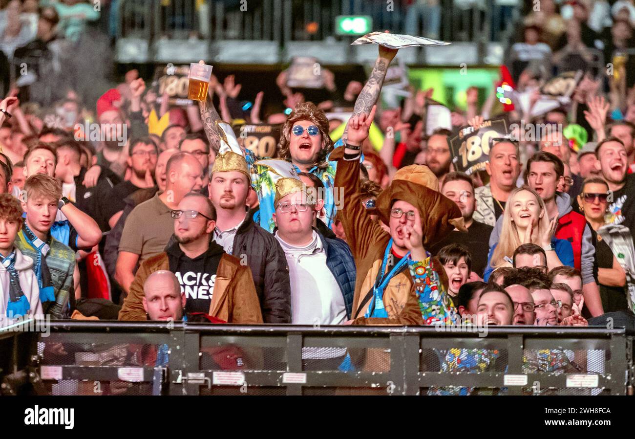 08 February 2024, Berlin Darts, Premier League, Matchday 2, MercedesBenz Arena Berlin. The