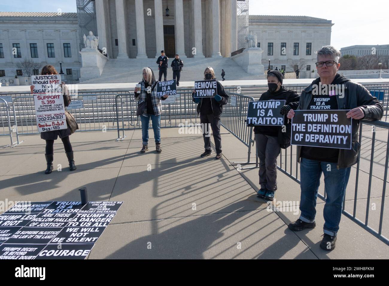 Feb 8 2024: Demonstrators outside the Supreme Court as Justices Feb 8 2024: Demonstrators outside the Supreme Court as Justices