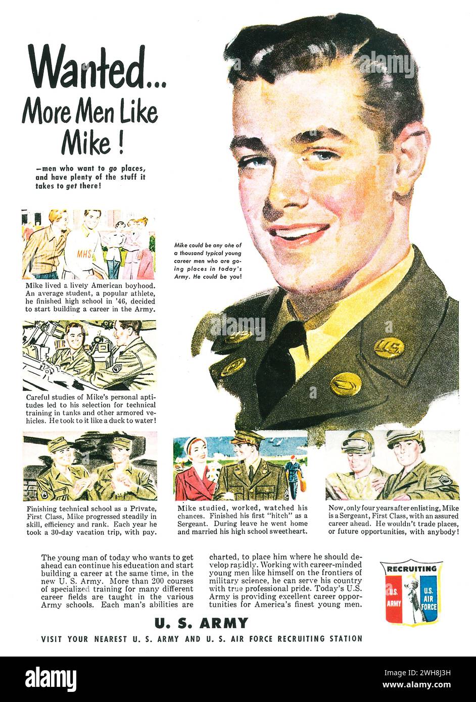 1950s U.S. Army recruiting ad Stock Photo