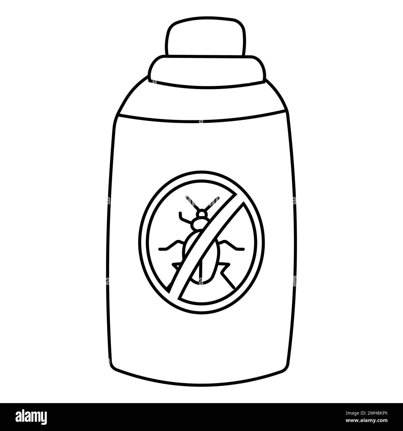 insect repellent garden care aerosol spray pests icon element object line doodle Stock Vector