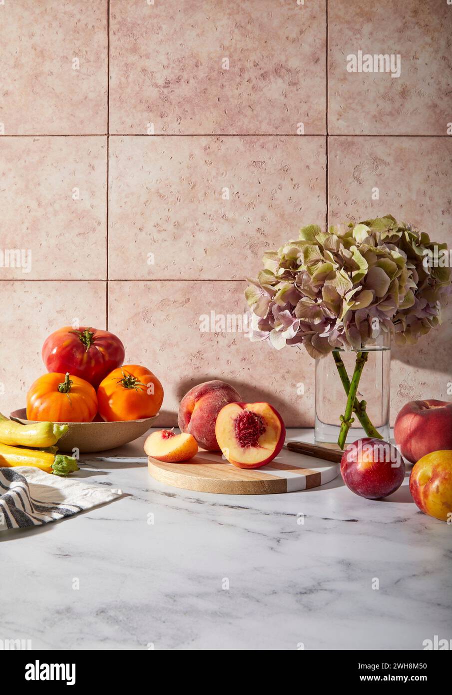 Summer Produce Kitchen Still Life Stock Photo