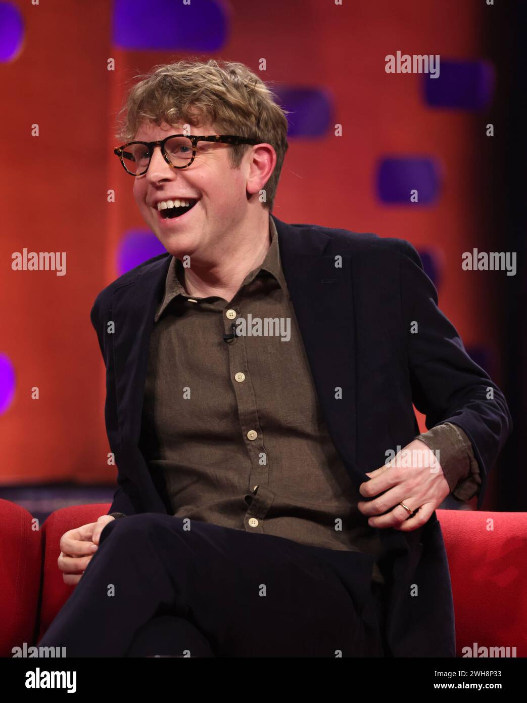 EDITORIAL USE ONLY. Josh Widdicombe during the filming for the Graham Norton Show at BBC Studioworks 6 Television Centre, Wood Lane, London, to be aired on BBC One on Friday evening. Picture date: Thursday February 8, 2024. Stock Photo