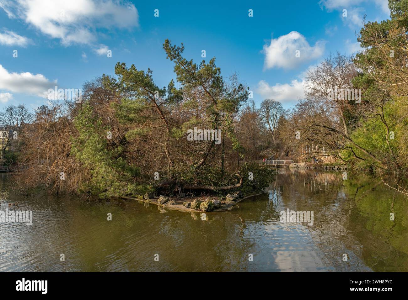 The grounds of the Frankfurt Palmengarten in winter Stock Photo