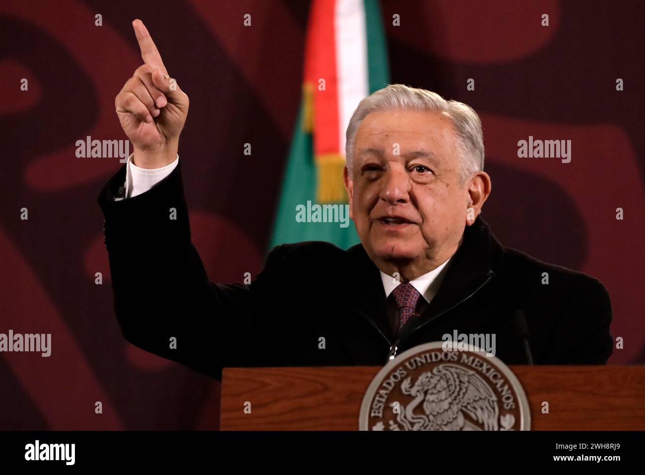 February 8, 2024, Mexico City, Mexico The president of Mexico, Andres