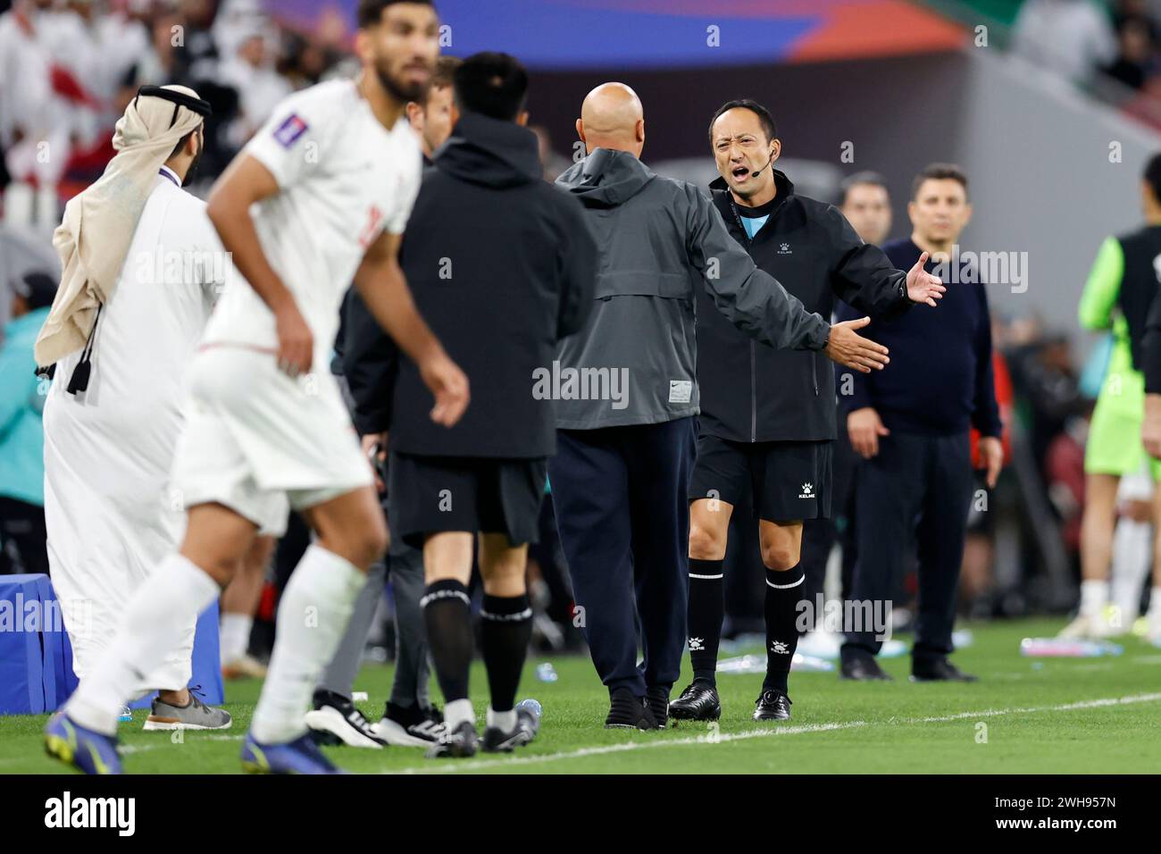 Doha, Qatar. 7th Feb, 2024. Jumpei Iida Fourth Official Football/Soccer AFC Asian Cup Qatar