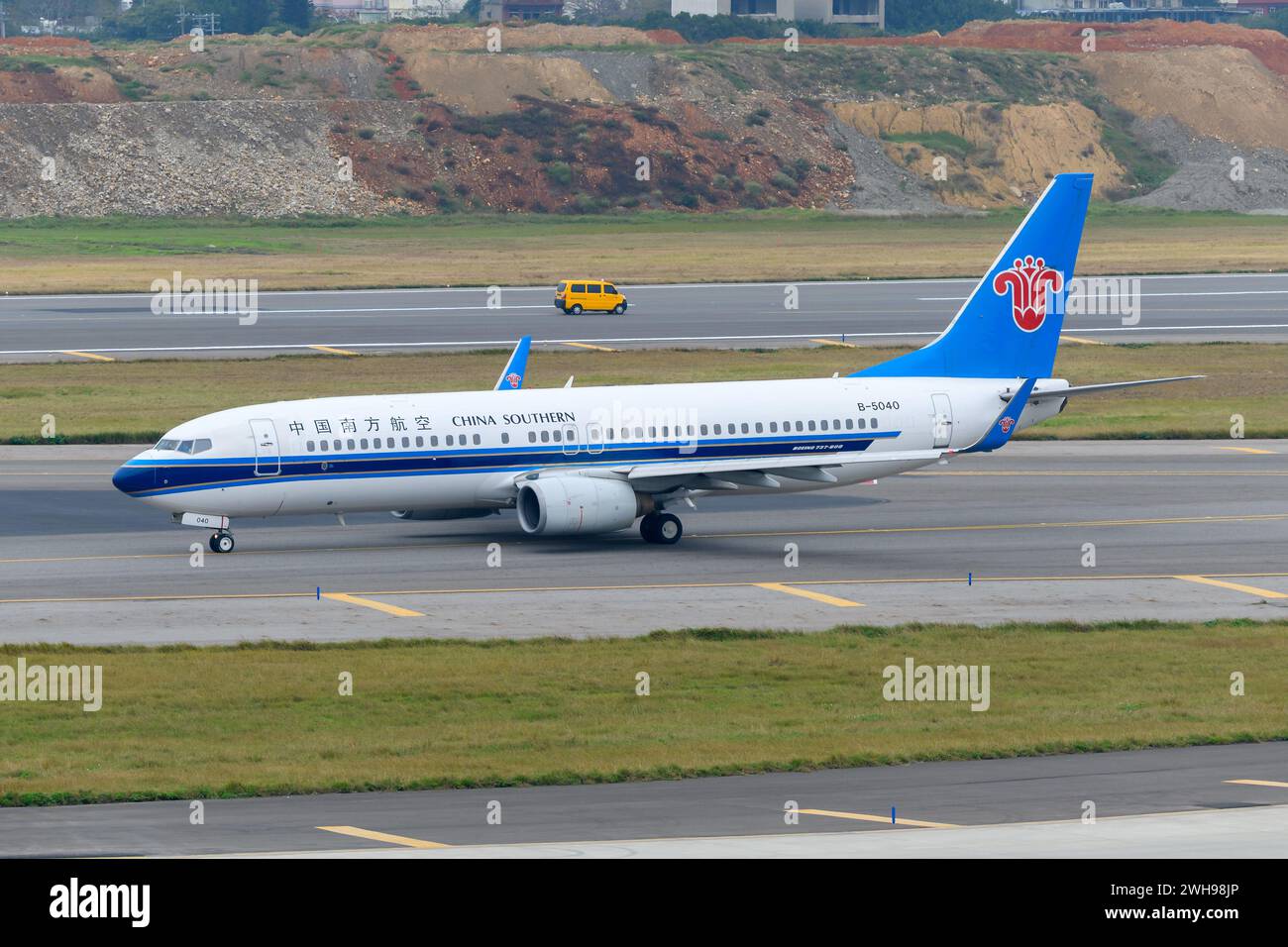 China Southern Airlines Boeing 737 aircraft taxiing. Airplane Boeing 737-800 of China Southern airline. Stock Photo