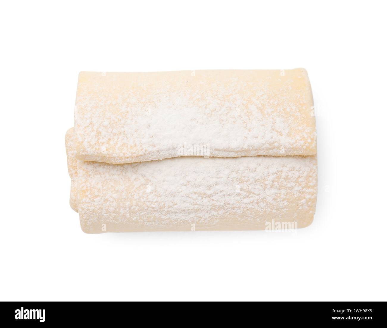 Raw puff pastry dough isolated on white, top view Stock Photo - Alamy