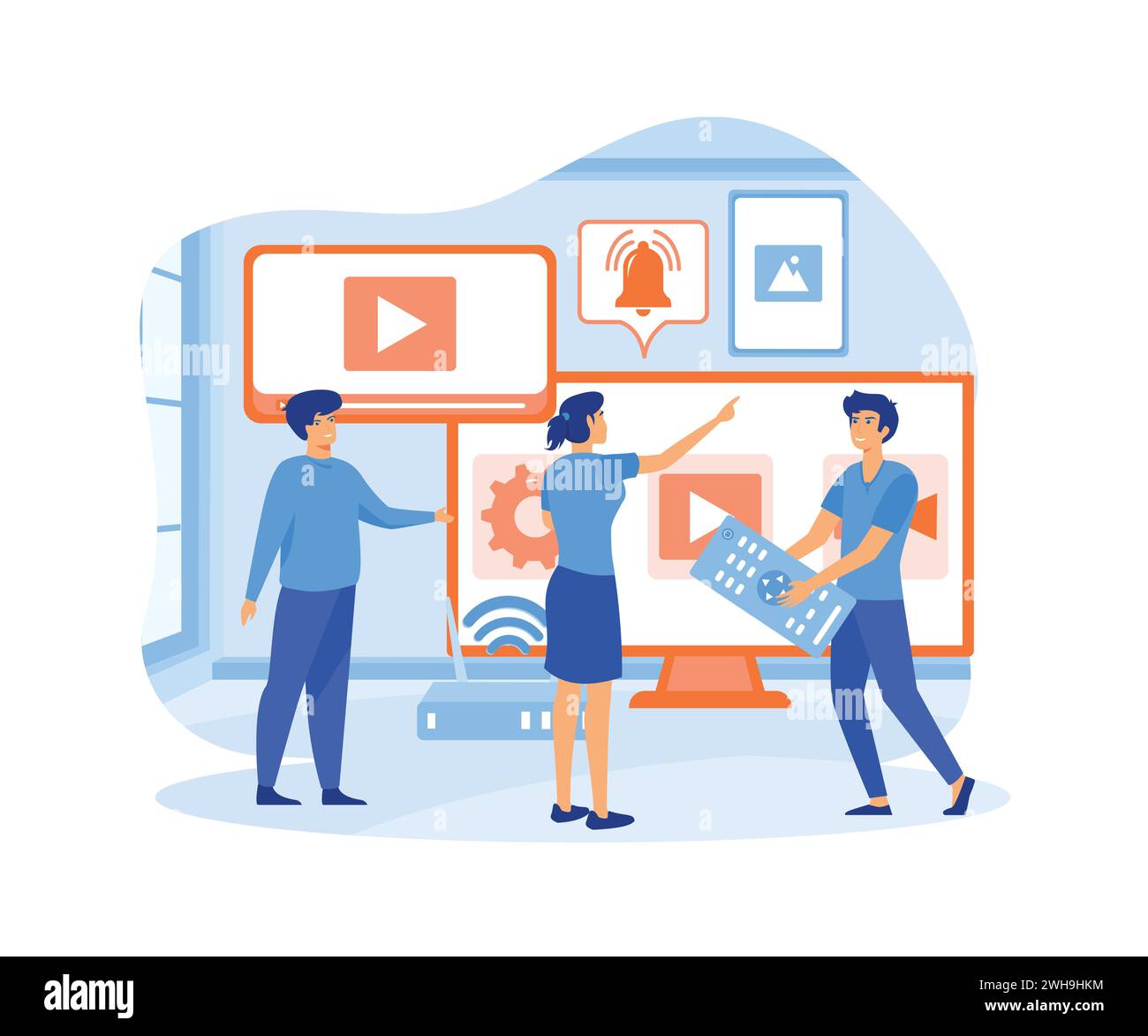 Youth and technology vector vectors hi-res stock photography and images ...