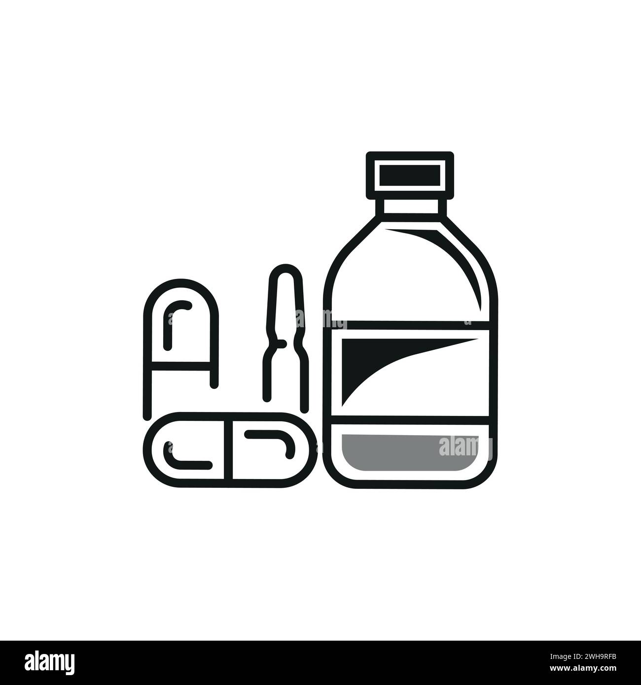 Medical health care icons objects used in hospitals and medical shops, men, women, medical icons Stock Vector