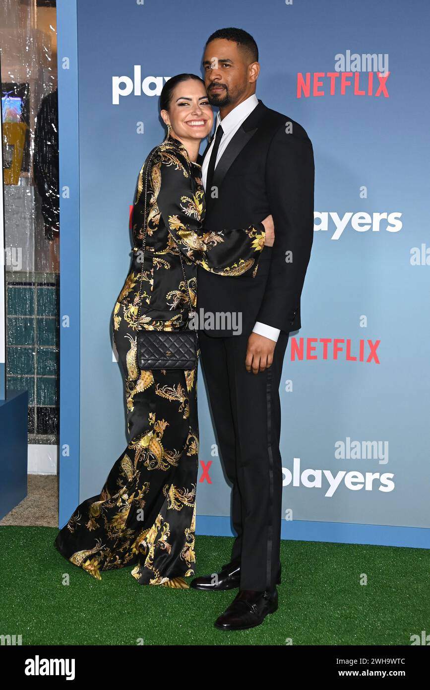 Hollywood, USA. 08th Feb, 2024. Damon Wayans Jr. and Samara Saraiva arriving to Netflix's