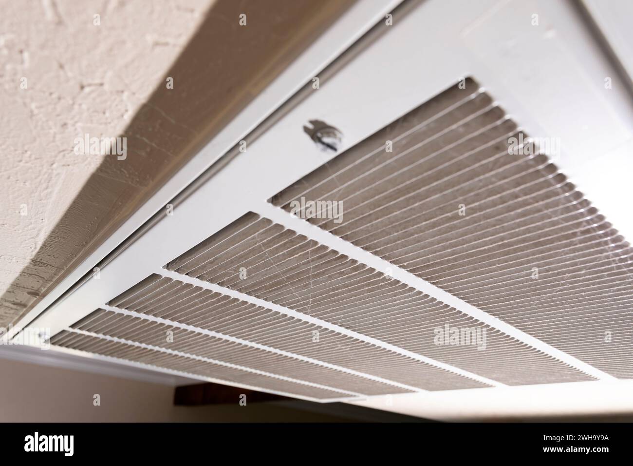 Closeup Intake Vent, Home Air Conditioner. HVAC System. Maintenance