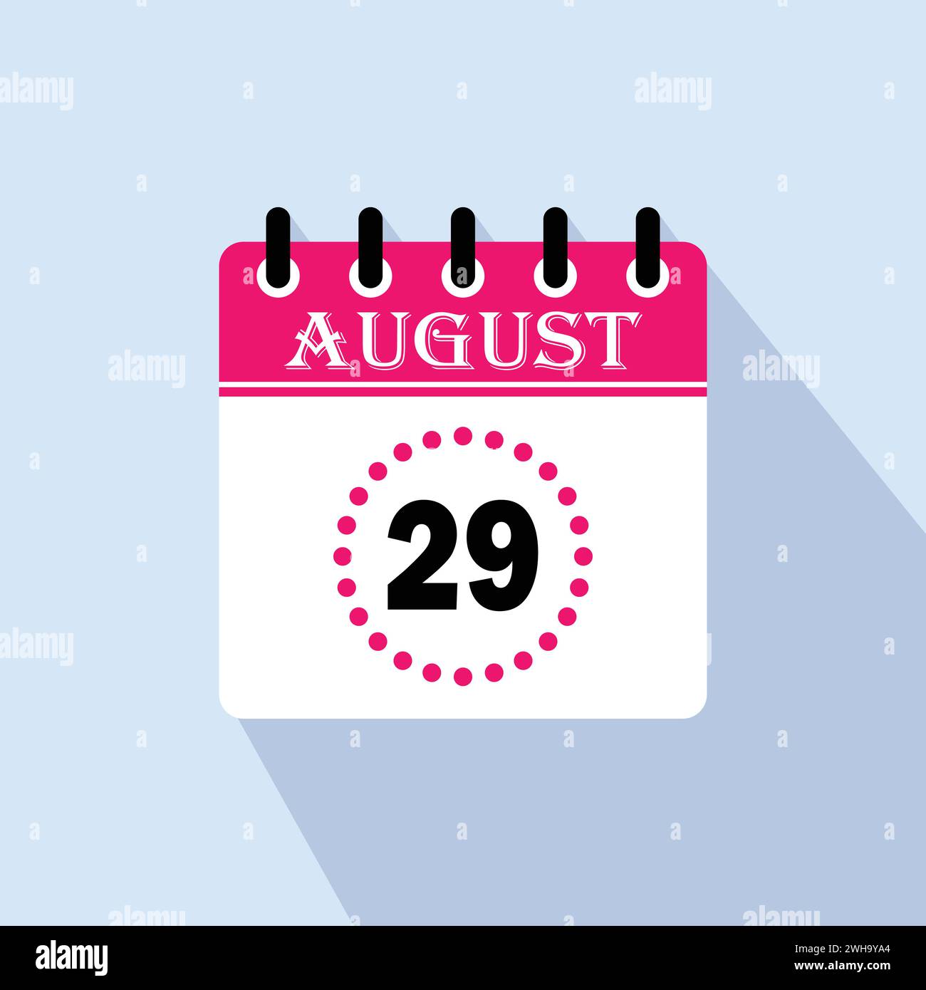 Icon calendar day 29 August 29 days of the month vector