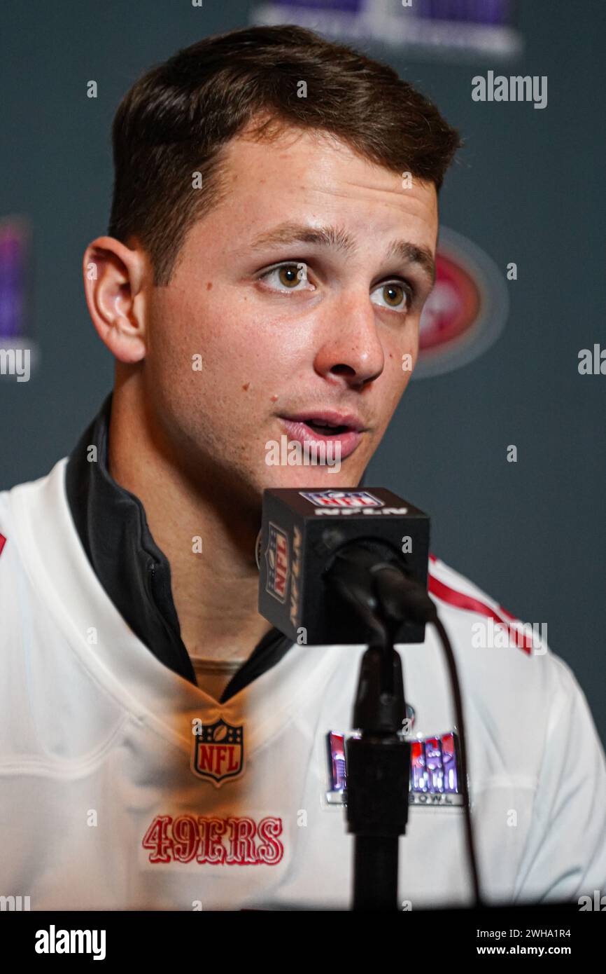 Henderson, Nevada, USA, February 8, 2024, 49ers quarterback Brock Purdy