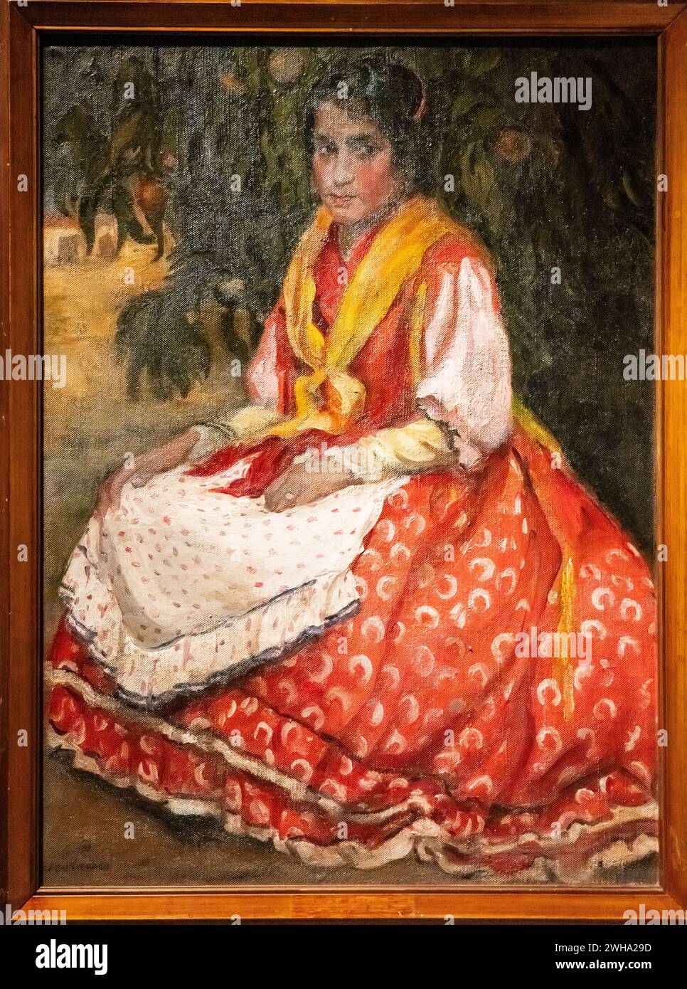 Maria Blanchard,  Gypsy Woman, 1907-1908 ,oil on canvas, museo de arte moderno y contenporaneo de Santander y Cantabria Stock Photo