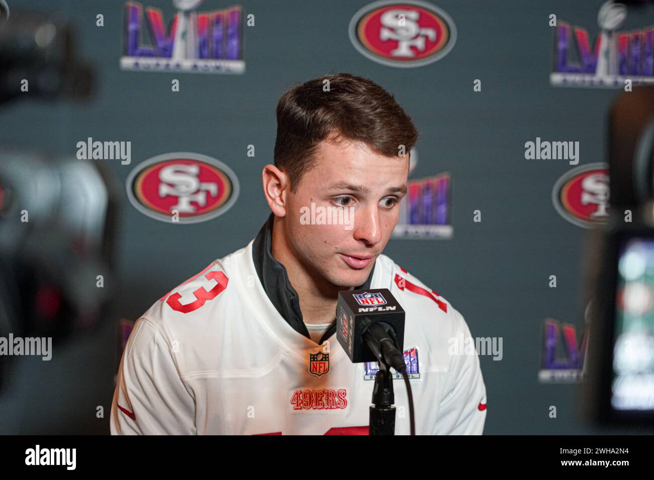 Henderson, Nevada, USA, February 8, 2024, 49ers quarterback Brock Purdy