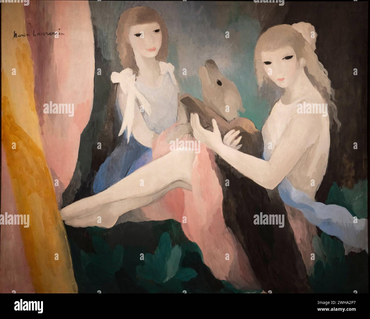 Marie Laurencin, Women With Dog, 1924-1925 ,oil on canvas, Orangerie museum, Paris Stock Photo