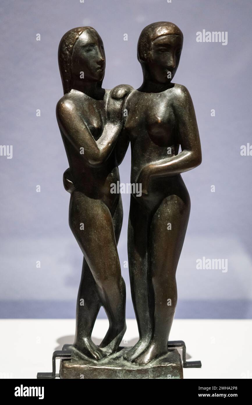 Emy Roeder, Two Girls, 1933, bronze, Felix Nussbaum foundation, Münster Stock Photo