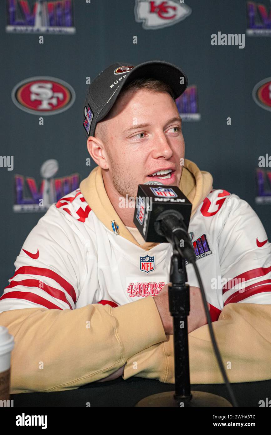 Henderson, Nevada, USA, February 8, 2024, 49ers Running back Christian