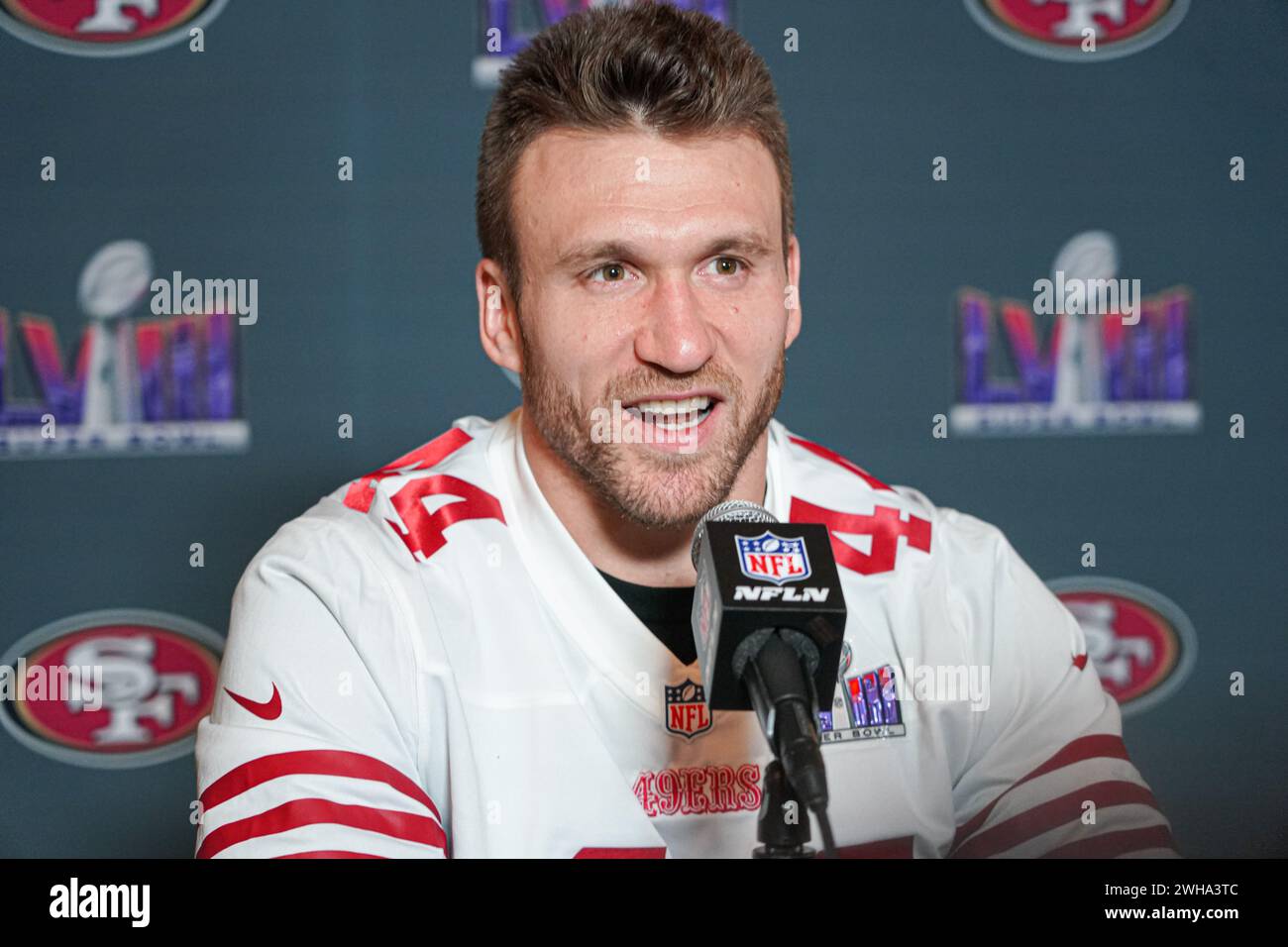 Henderson, Nevada, USA, February 8, 2024, 49ers running back Kyle