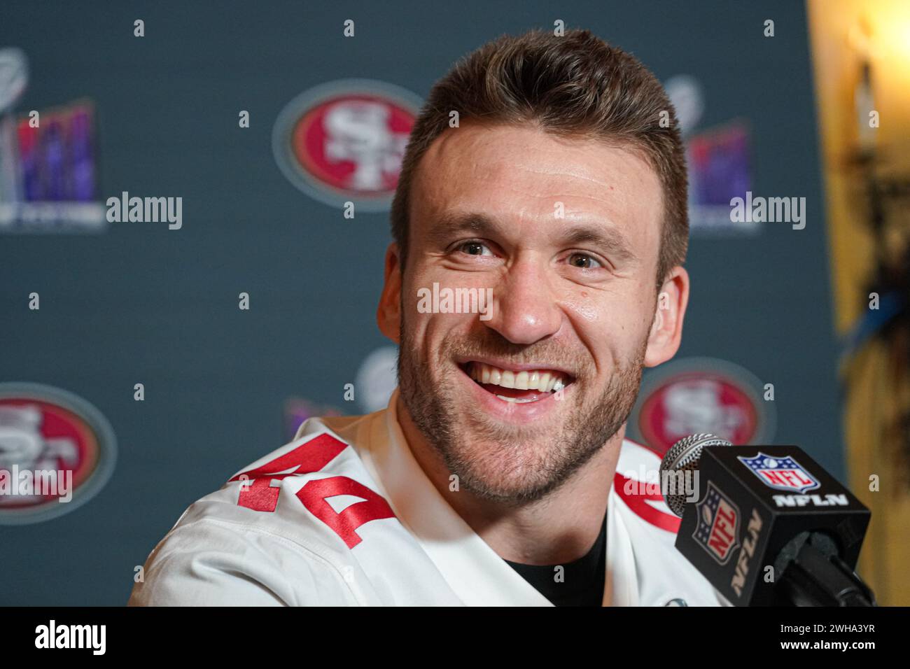 Henderson, Nevada, USA, February 8, 2024, 49ers running back Kyle