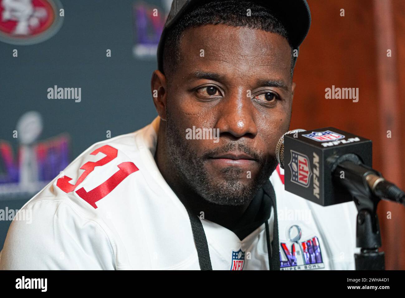 Henderson, Nevada, USA, February 8, 2024, 49ers Safety Tashaun Gipson