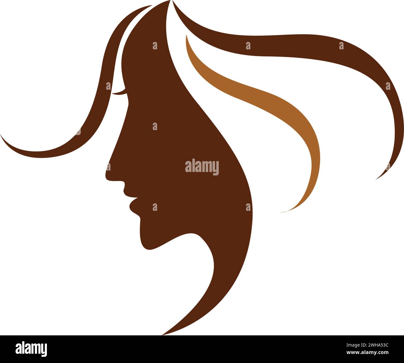 woman face silhouette character illustration logo icon vector Stock ...