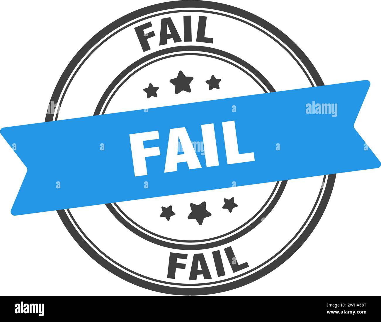 fail stamp. fail round sign. label on transparent background Stock ...