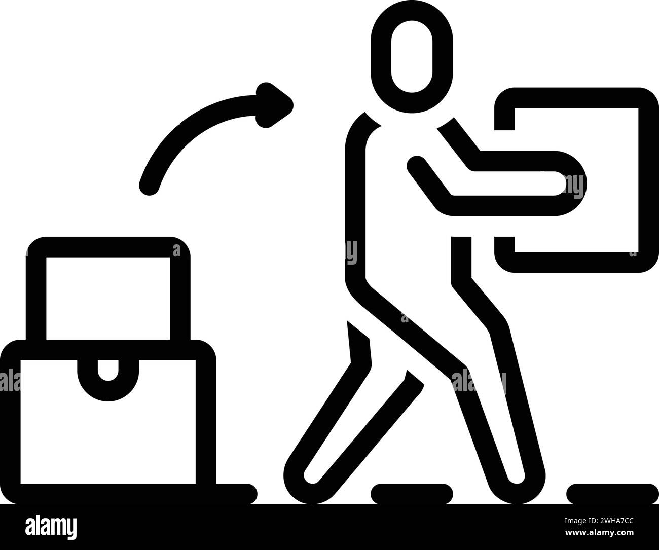 Icon move parcel Black and White Stock Photos & Images - Alamy