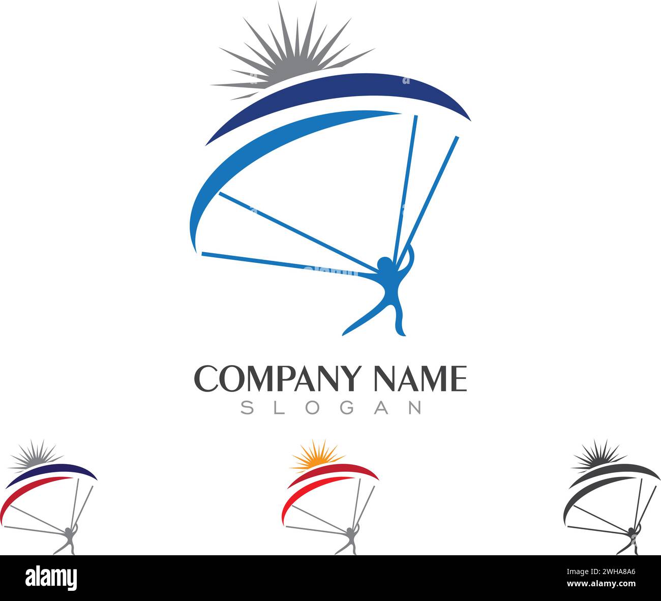 Sky diving Logo template vector illustration Stock Vector