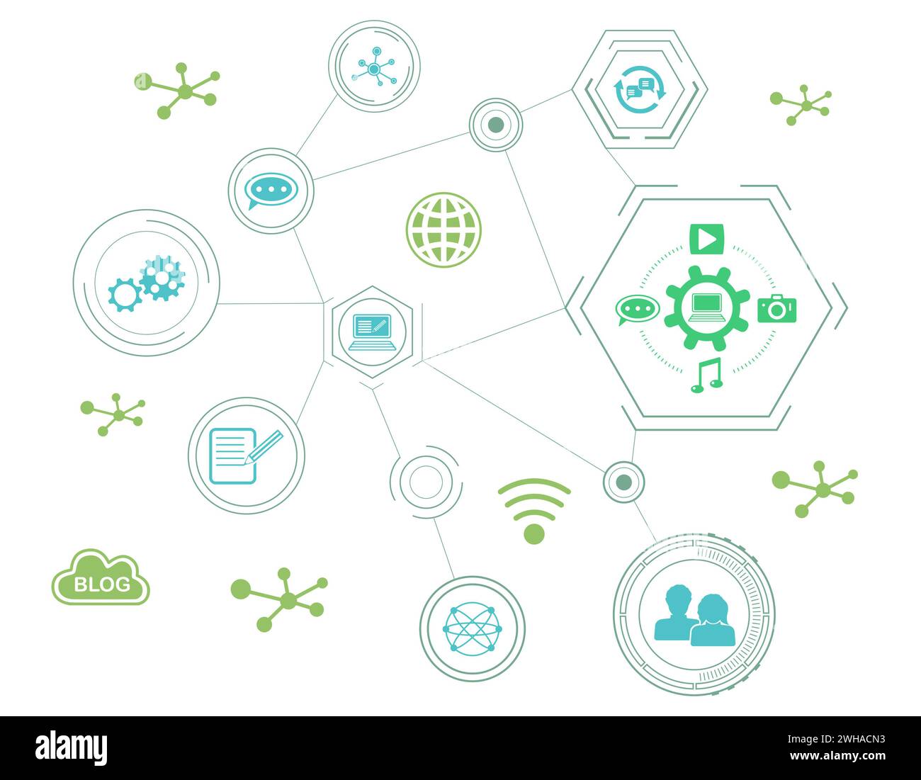 Blog content icons blogging Cut Out Stock Images Pictures Alamy