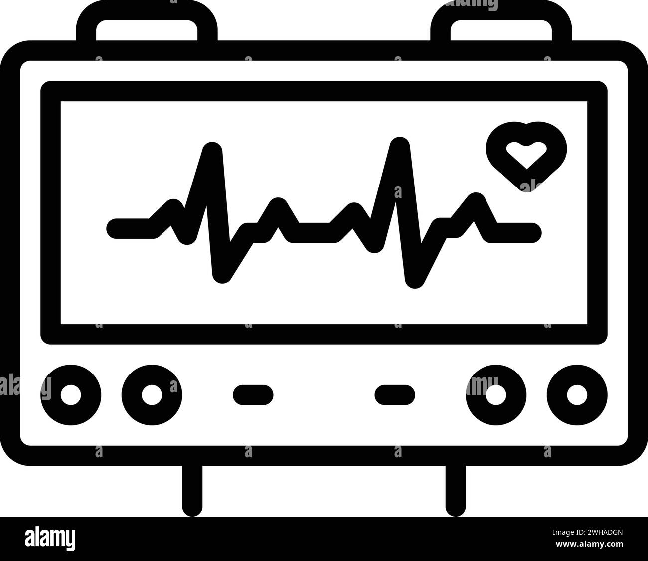 Icon for atrial fibrillation,cardiogram Stock Vector