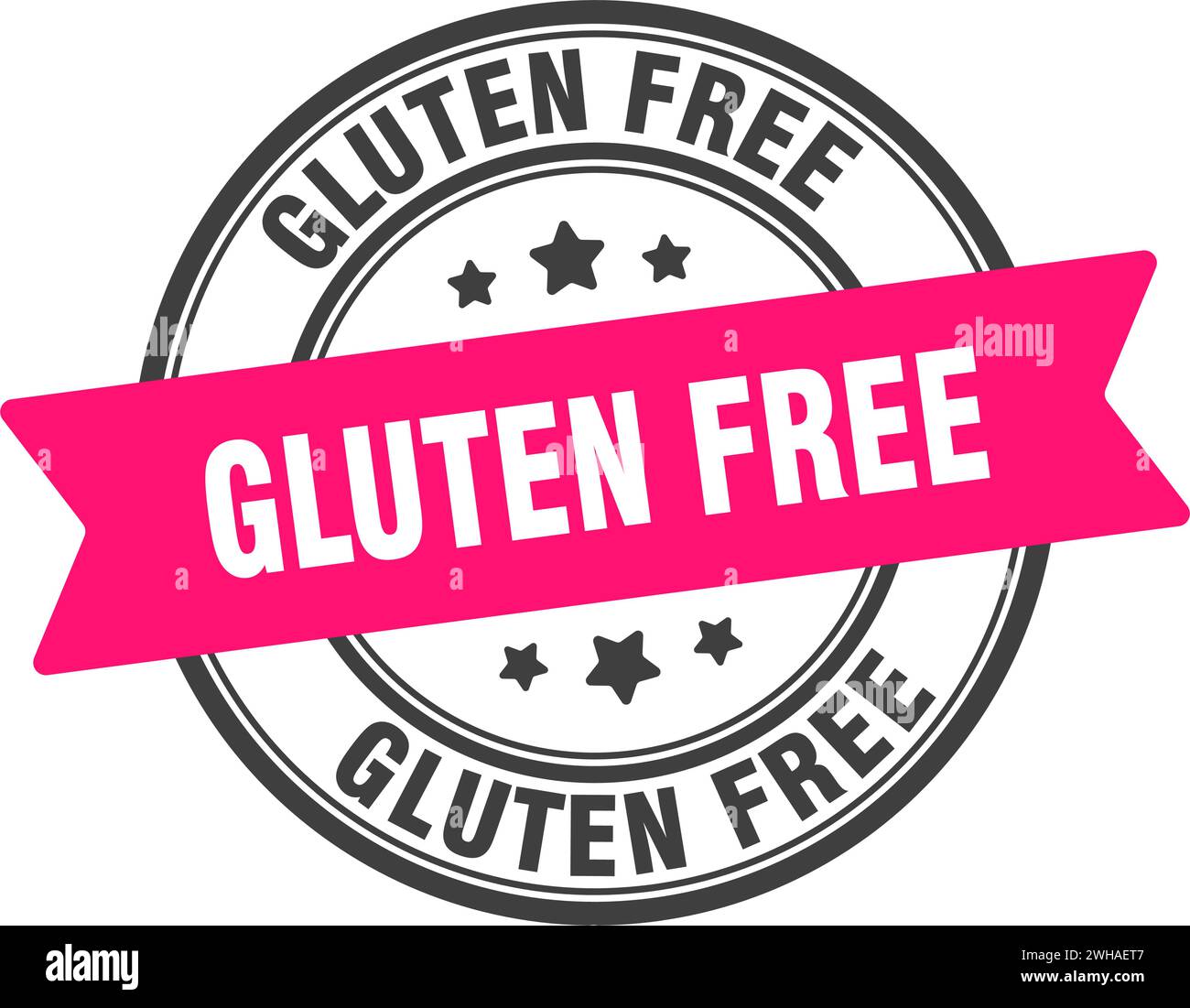 gluten free stamp. gluten free round sign. label on transparent ...