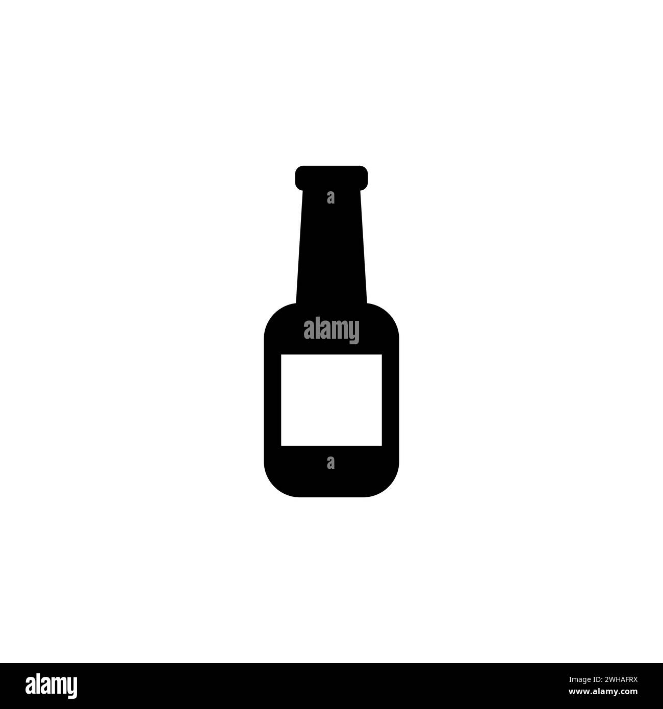 Beer Bottle flat vector icon. Simple solid symbol isolated on white background Stock Vector