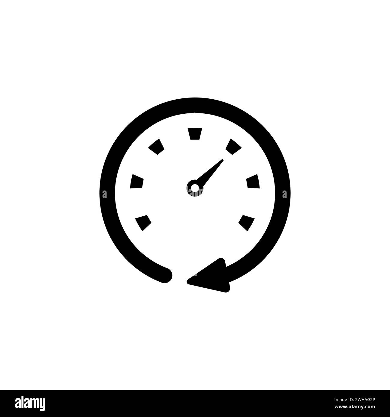 Clock Arrow flat vector icon. Simple solid symbol isolated on white background Stock Vector