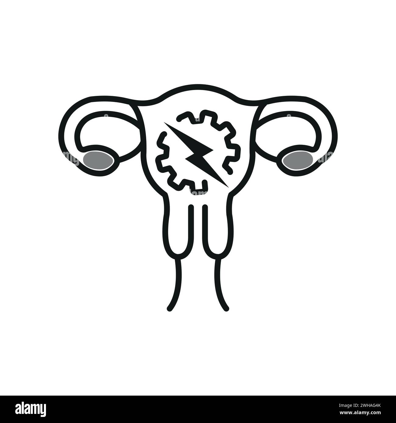 female reproductive system organ icon vector black colour Stock Vector