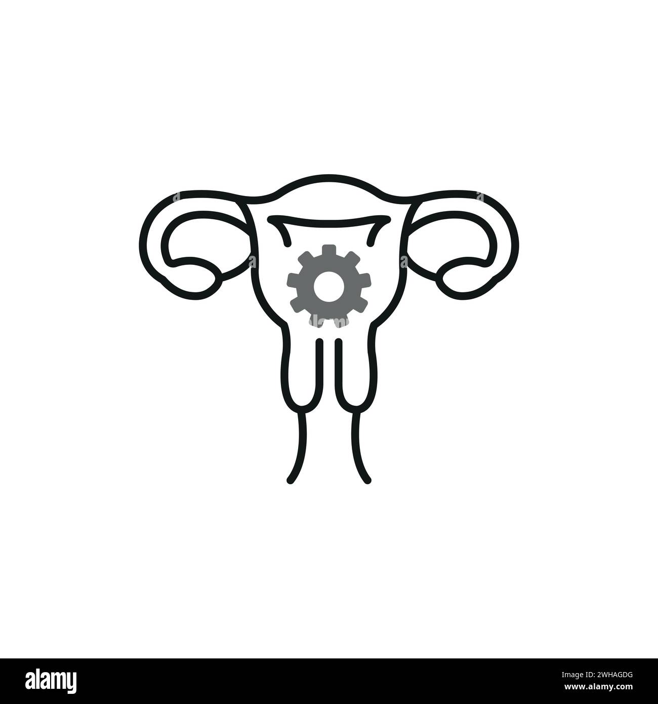 female reproductive system organ icon vector black colour Stock Vector