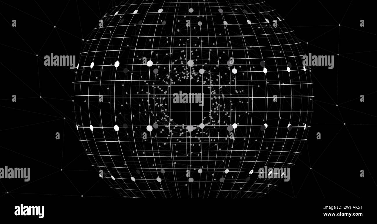 Image of globe with connections over black digital space Stock Photo ...