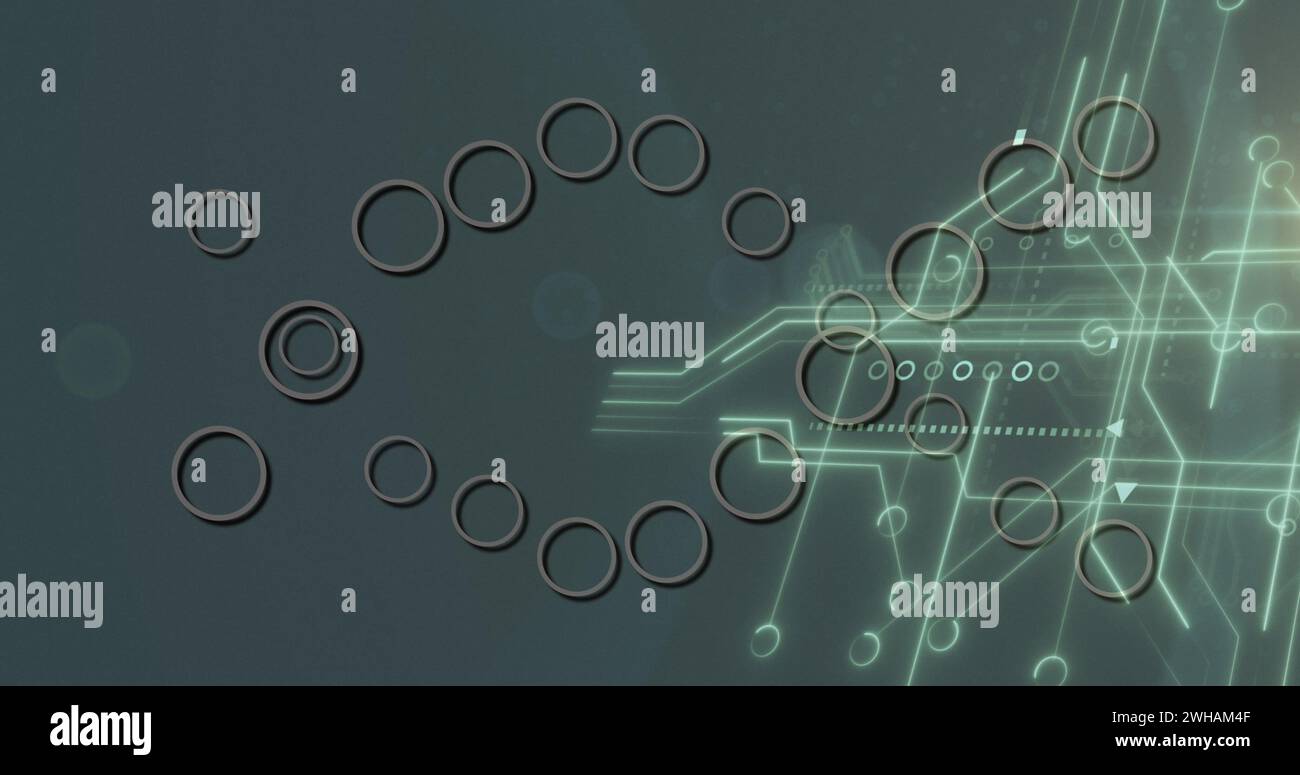 Image of medical data processing and processor socket over grey background Stock Photo