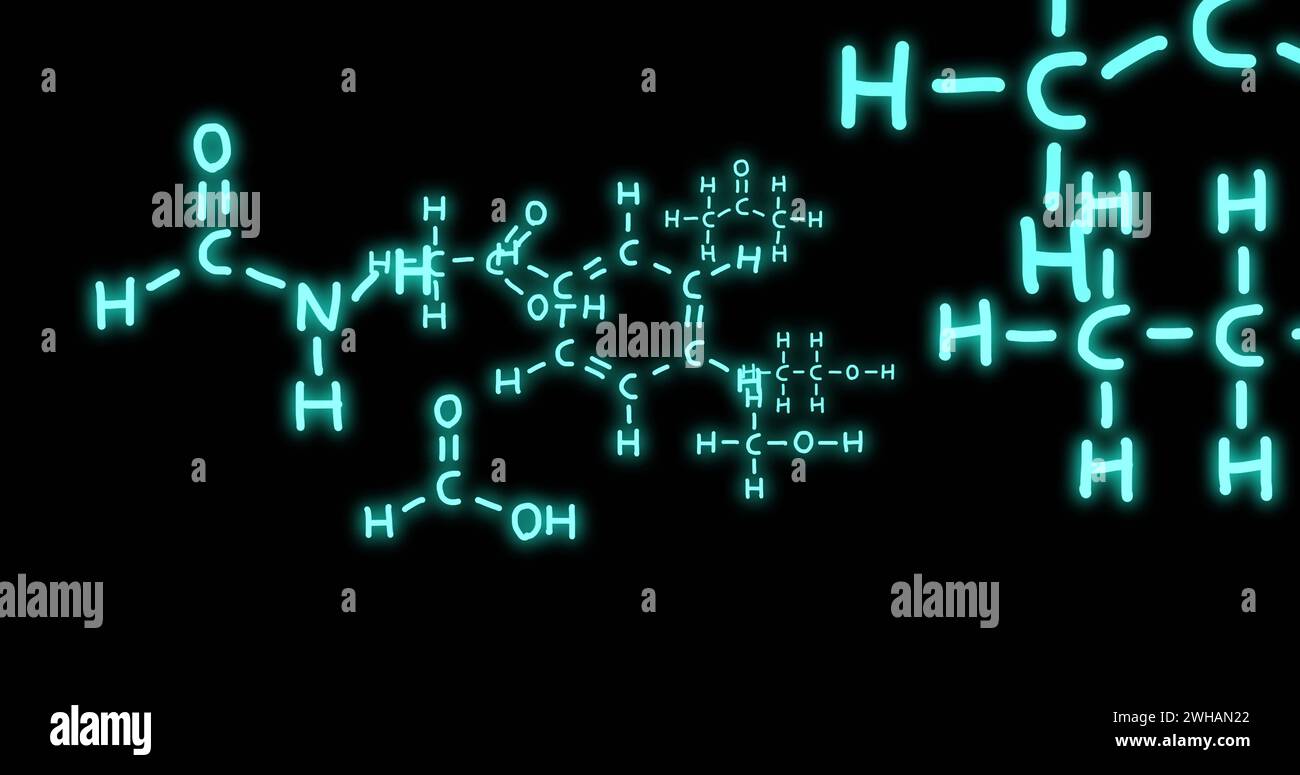 Image of scientific data processing over black background Stock Photo