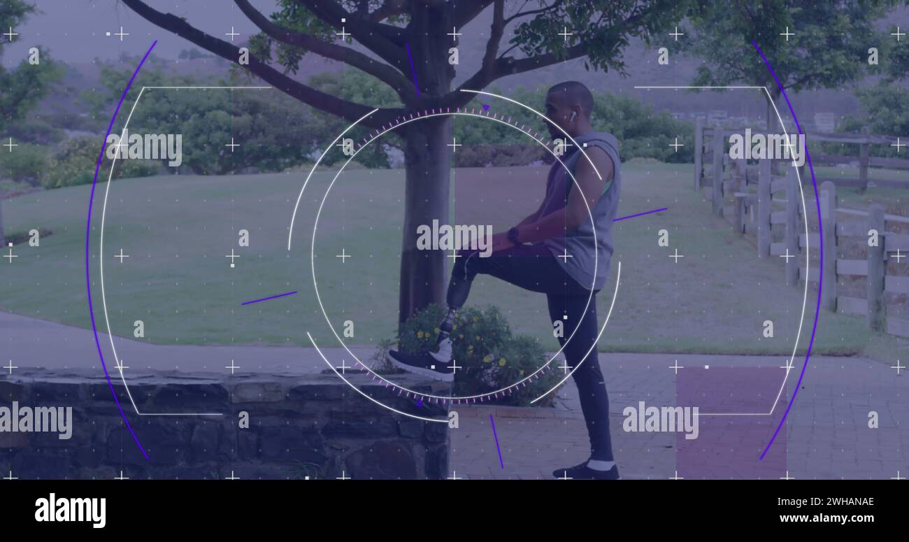 Image of circular scope processing over male athlete with prosthetic ...