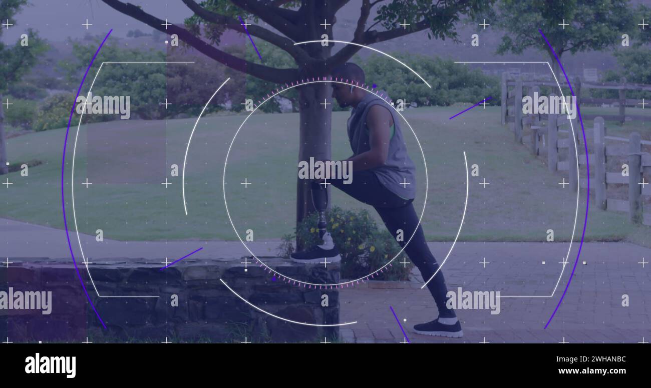 Image of circular scope processing over male athlete with prosthetic ...