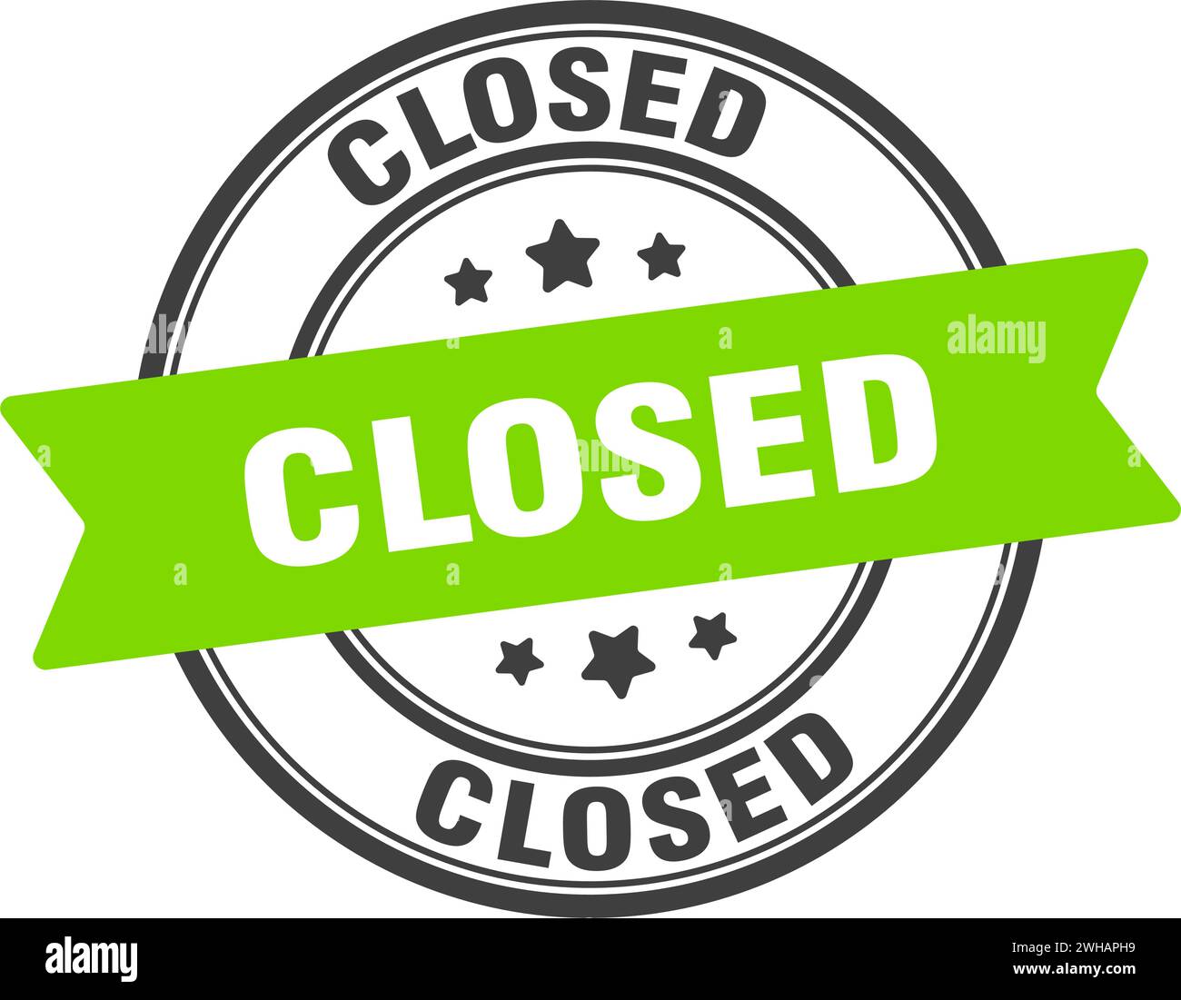 closed stamp. closed round sign. label on transparent background Stock ...